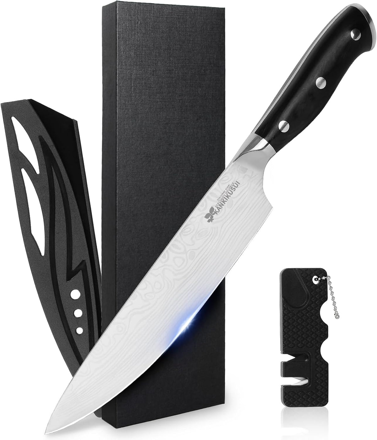 Paring Knife Damascus Forged, 3.9" Fruit Knife