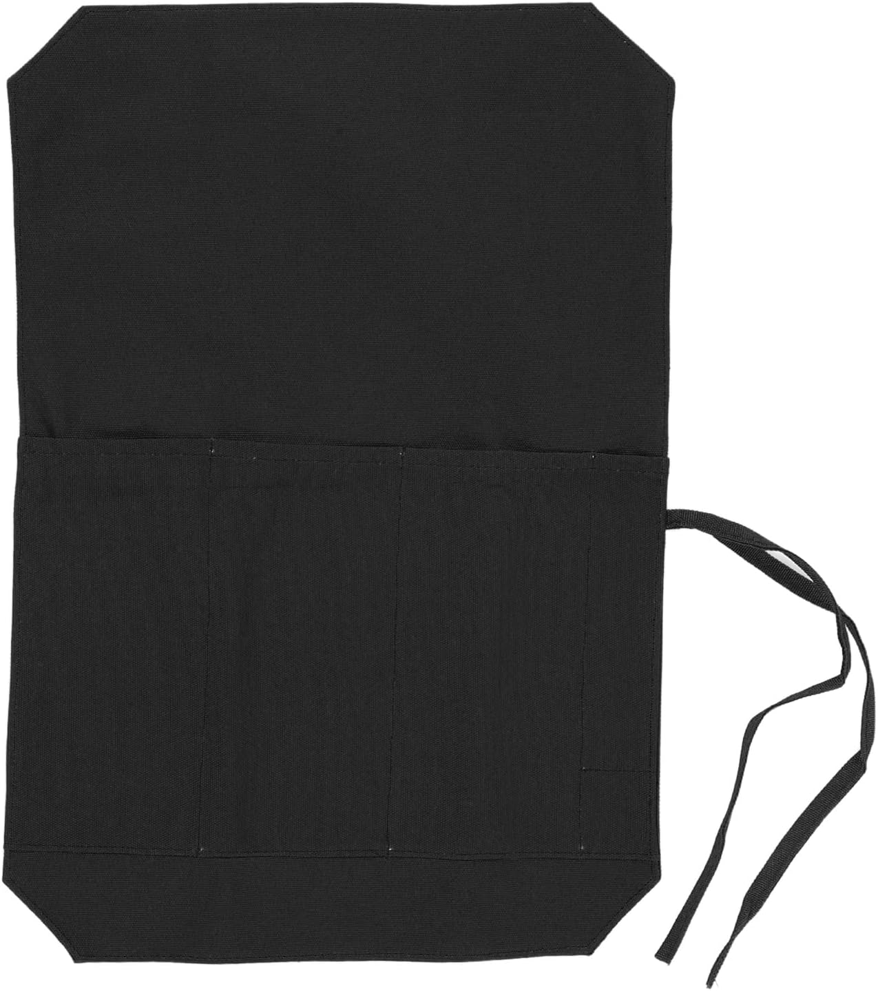 4 Slot Heavy Duty Knife Roll Bag, Portable and Durable 16A Canvas Knife for Chefs, Cooks and Culinary Students (Black)