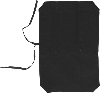 4 Slot Heavy Duty Knife Roll Bag, Portable and Durable 16A Canvas Knife for Chefs, Cooks and Culinary Students (Black)