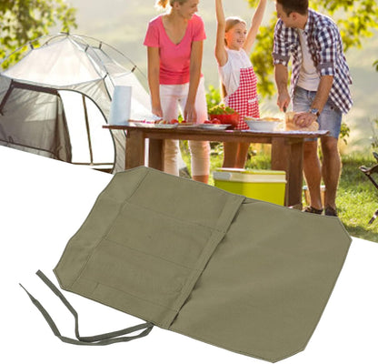 4 Slot Heavy Duty Knife Roll Bag, Portable and Durable 16A Canvas Knife for Chefs, Cooks and Culinary Students (Black)