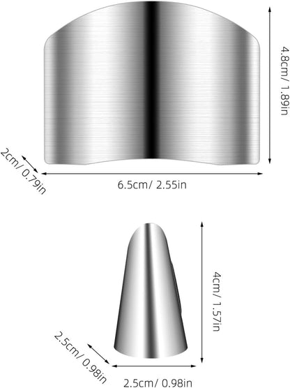 Stainless Finger Protector Finger Guards for Cutting Food Kitchen Guard for Slicing Vegetables Fruits and Meat Ergonomic Cover Kitchen Tool for Safe Food Prep