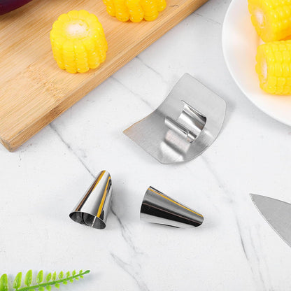 Stainless Finger Protector Finger Guards for Cutting Food Kitchen Guard for Slicing Vegetables Fruits and Meat Ergonomic Cover Kitchen Tool for Safe Food Prep