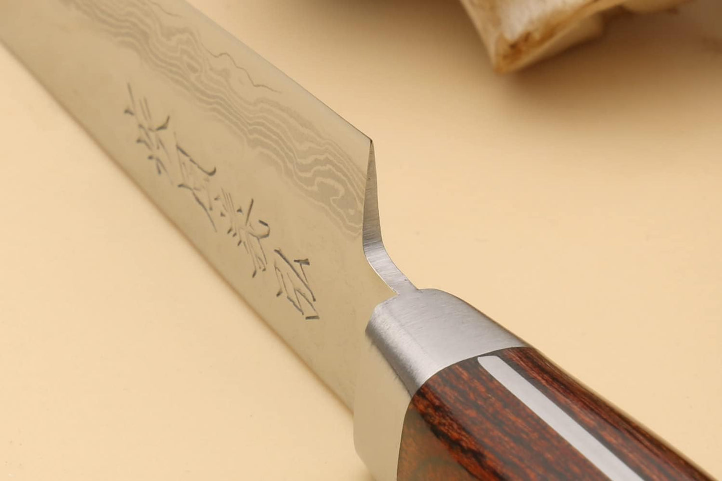 Yoshihiro VG10 16 Layer Hammered Damascus Stainless Steel Nakiri Vegetable Knife 6.5'' (165mm)