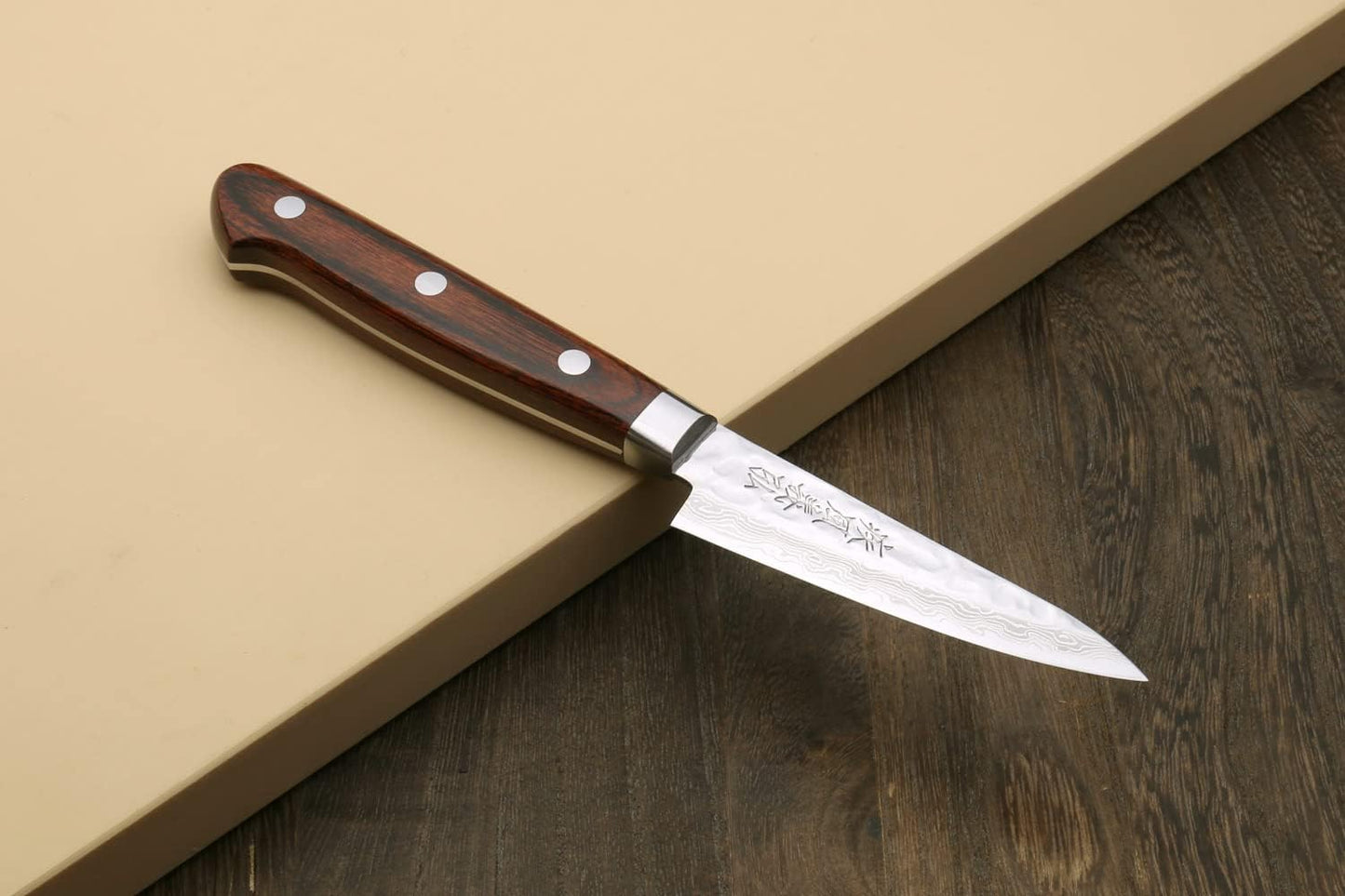 Yoshihiro VG10 16 Layer Hammered Damascus Stainless Steel Nakiri Vegetable Knife 6.5'' (165mm)