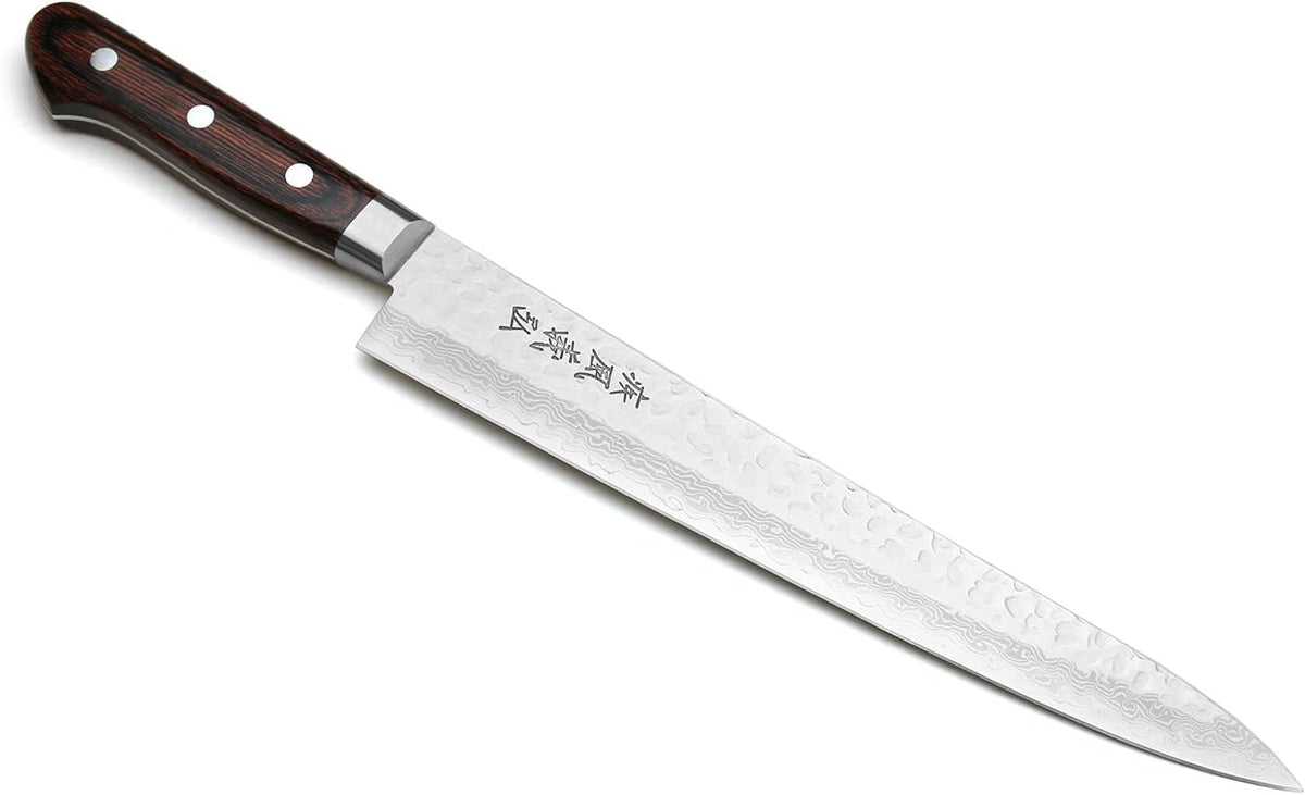 Yoshihiro VG10 16 Layer Hammered Damascus Stainless Steel Nakiri Vegetable Knife 6.5'' (165mm)