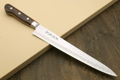 Yoshihiro VG10 16 Layer Hammered Damascus Stainless Steel Nakiri Vegetable Knife 6.5'' (165mm)