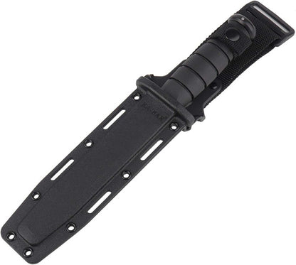 #1213 Black Straight Edge Knife / Hard Sheath