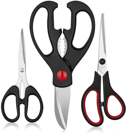 Kitchen Shears Set - Kitchen Scissors 3 Pack All Purpose Poultry Shears,Stainless Steel Sharp Utility Cooking Scissors for Home