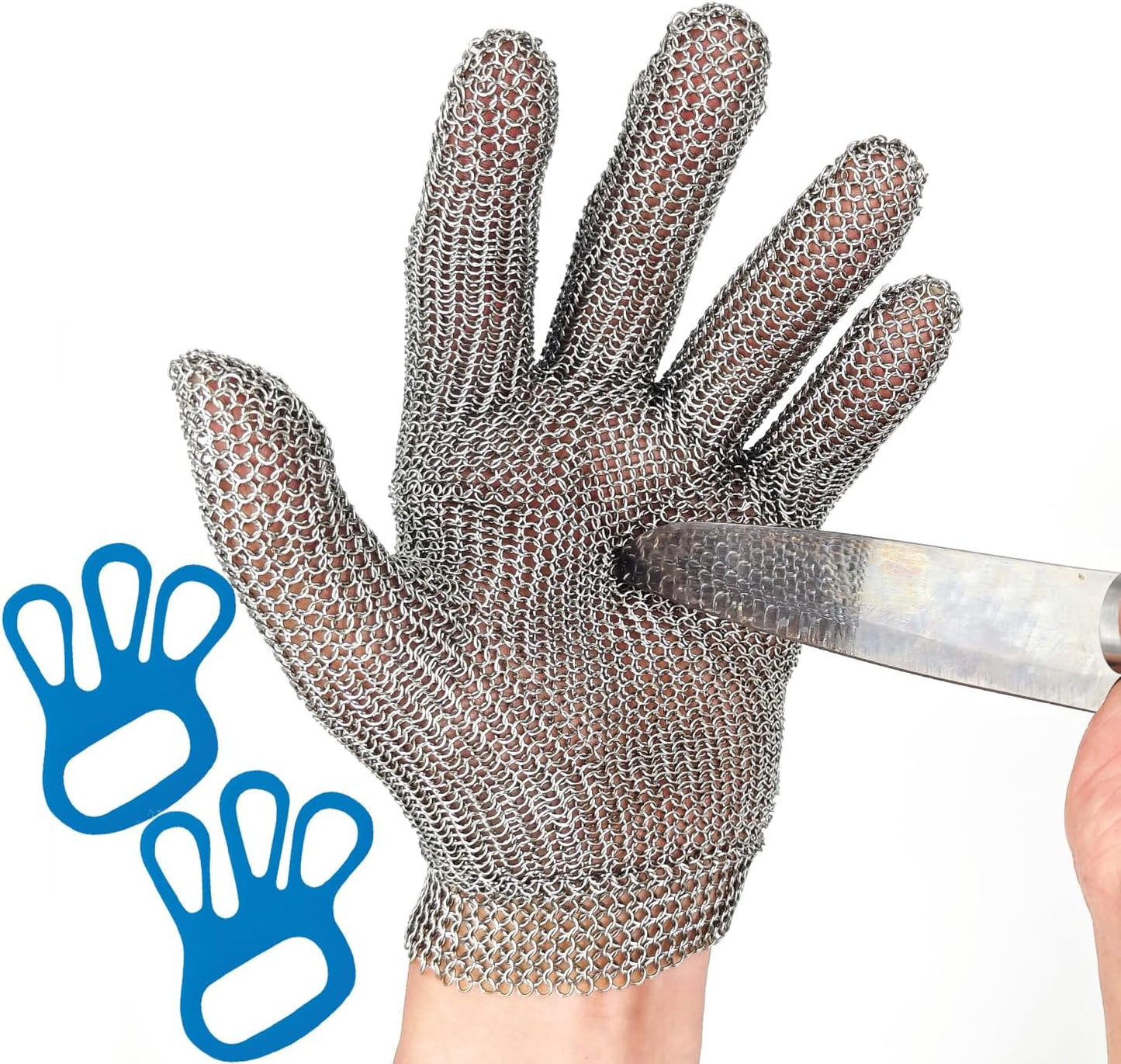 Cut Resistant Gloves Food Grade Stainless Steel Metal Mesh Chainmail Gloves for Butcher Meat Cutting Fish Filleting Oyster Shucking Clothing Cutting and Leather Processing(Medium (Pack of 1))