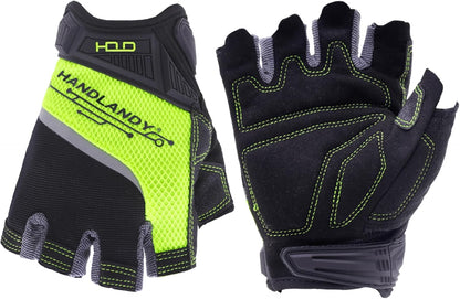Fingerless Work Gloves for Men Utility Padded Half Finger Driving Working Gloves (Large, Green)