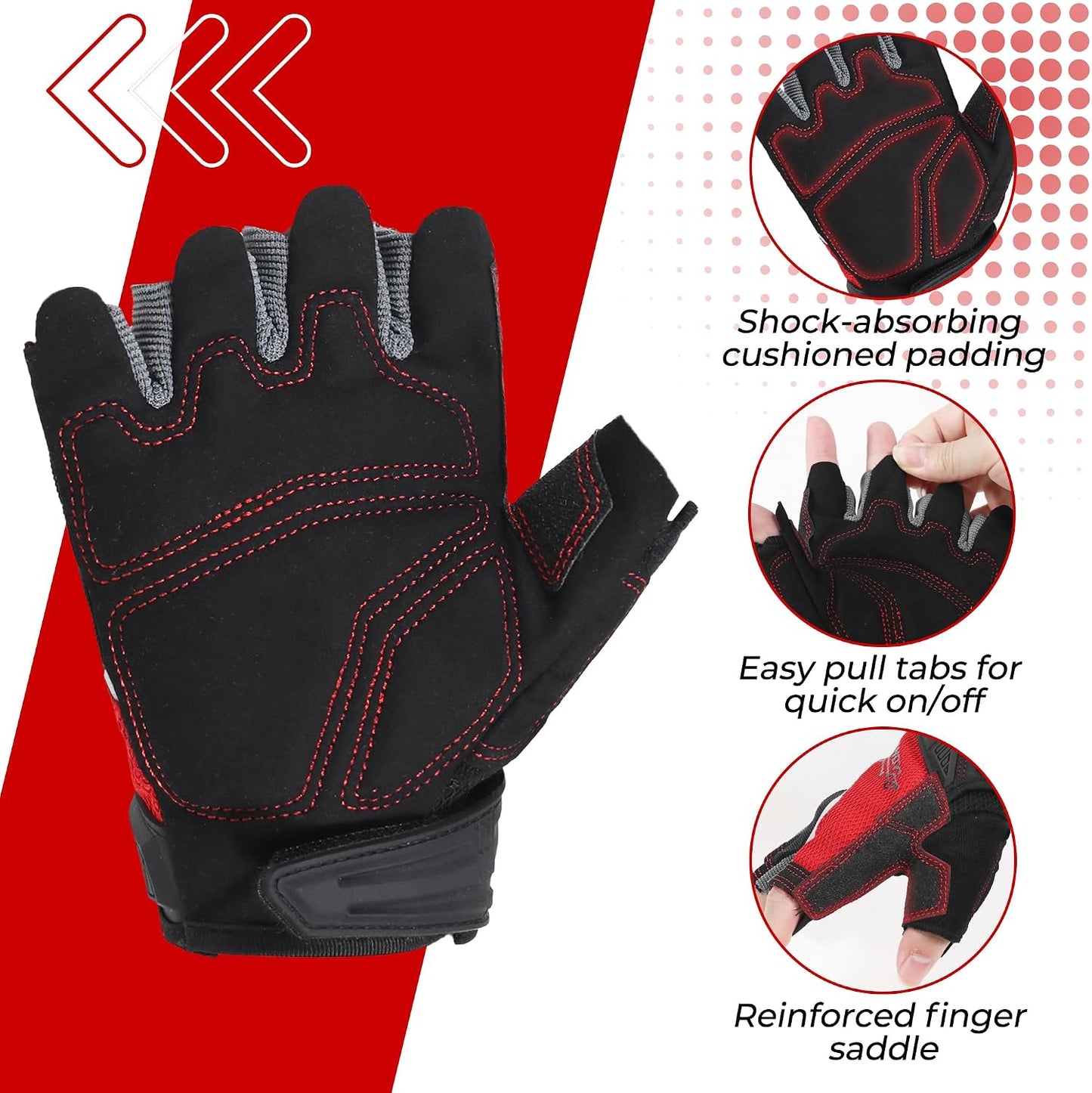 Fingerless Work Gloves for Men Utility Padded Half Finger Driving Working Gloves (Large, Green)