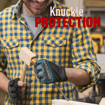 Fingerless Work Gloves for Men Utility Padded Half Finger Driving Working Gloves (Large, Green)