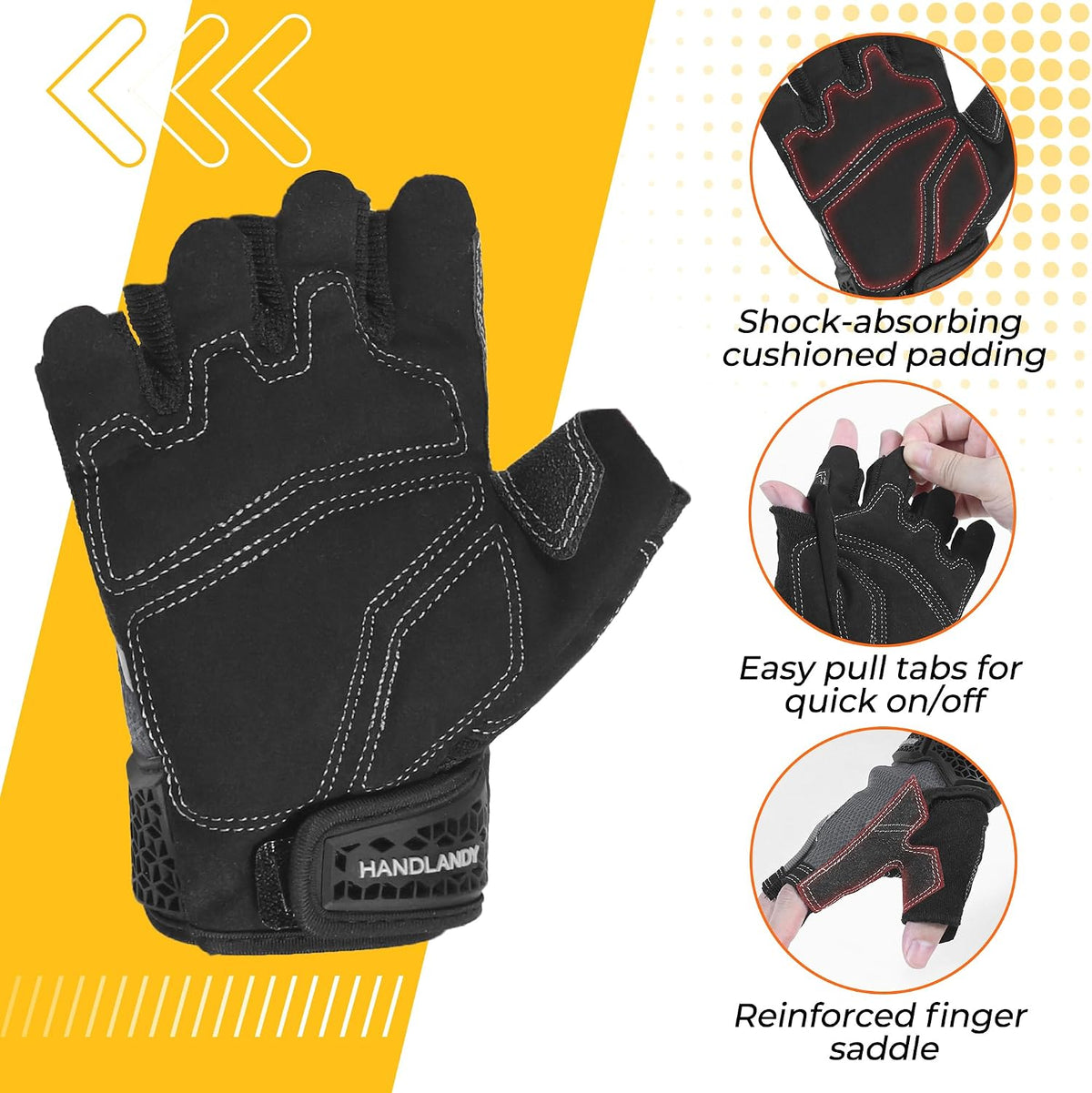 Fingerless Work Gloves for Men Utility Padded Half Finger Driving Working Gloves (Large, Green)