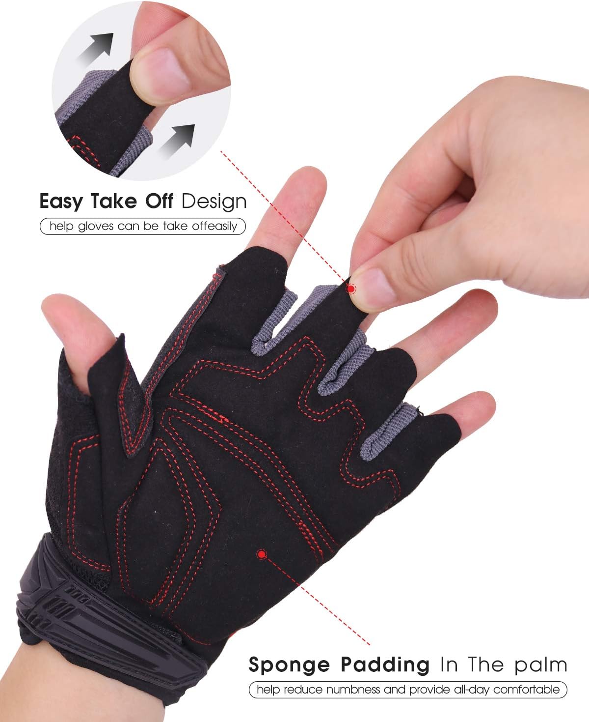 Fingerless Work Gloves for Men Utility Padded Half Finger Driving Working Gloves (Large, Green)