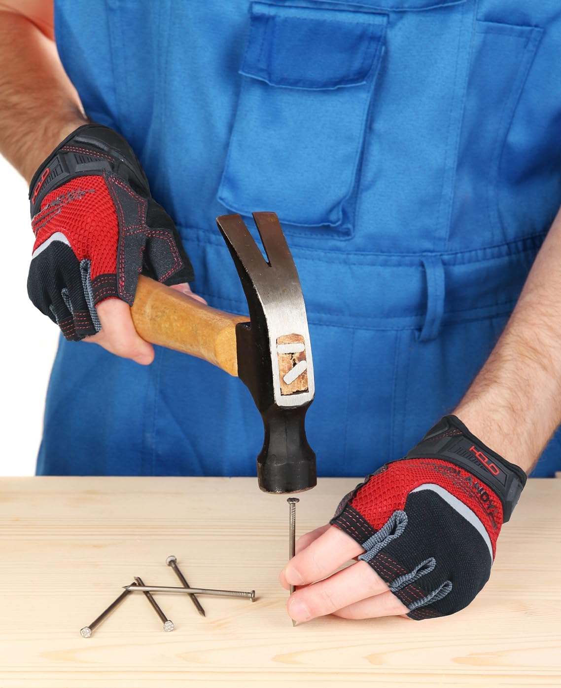 Fingerless Work Gloves for Men Utility Padded Half Finger Driving Working Gloves (Large, Green)
