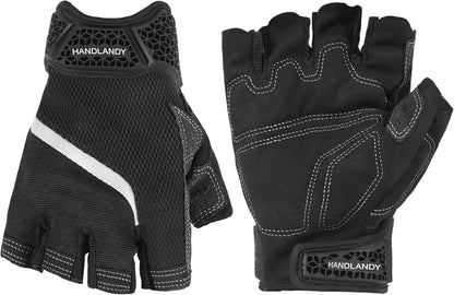 Fingerless Work Gloves for Men Utility Padded Half Finger Driving Working Gloves (Large, Green)
