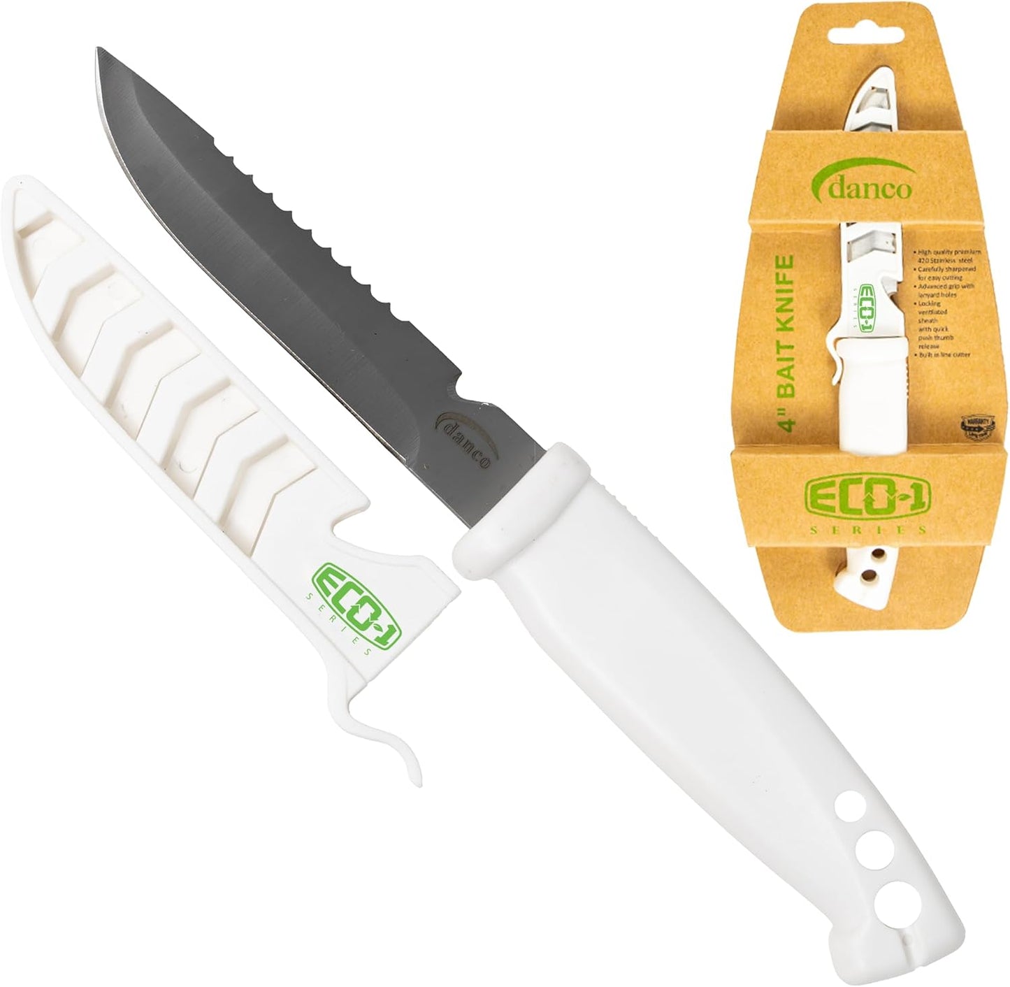 danco ECO-1 Fillet Knives | ECO-1 9-Inch Fillet Knife, German Stainless Steel Blade, Teflon Coating, Non-Slip Grip, Locking Sheath, Fresh/Saltwater Use