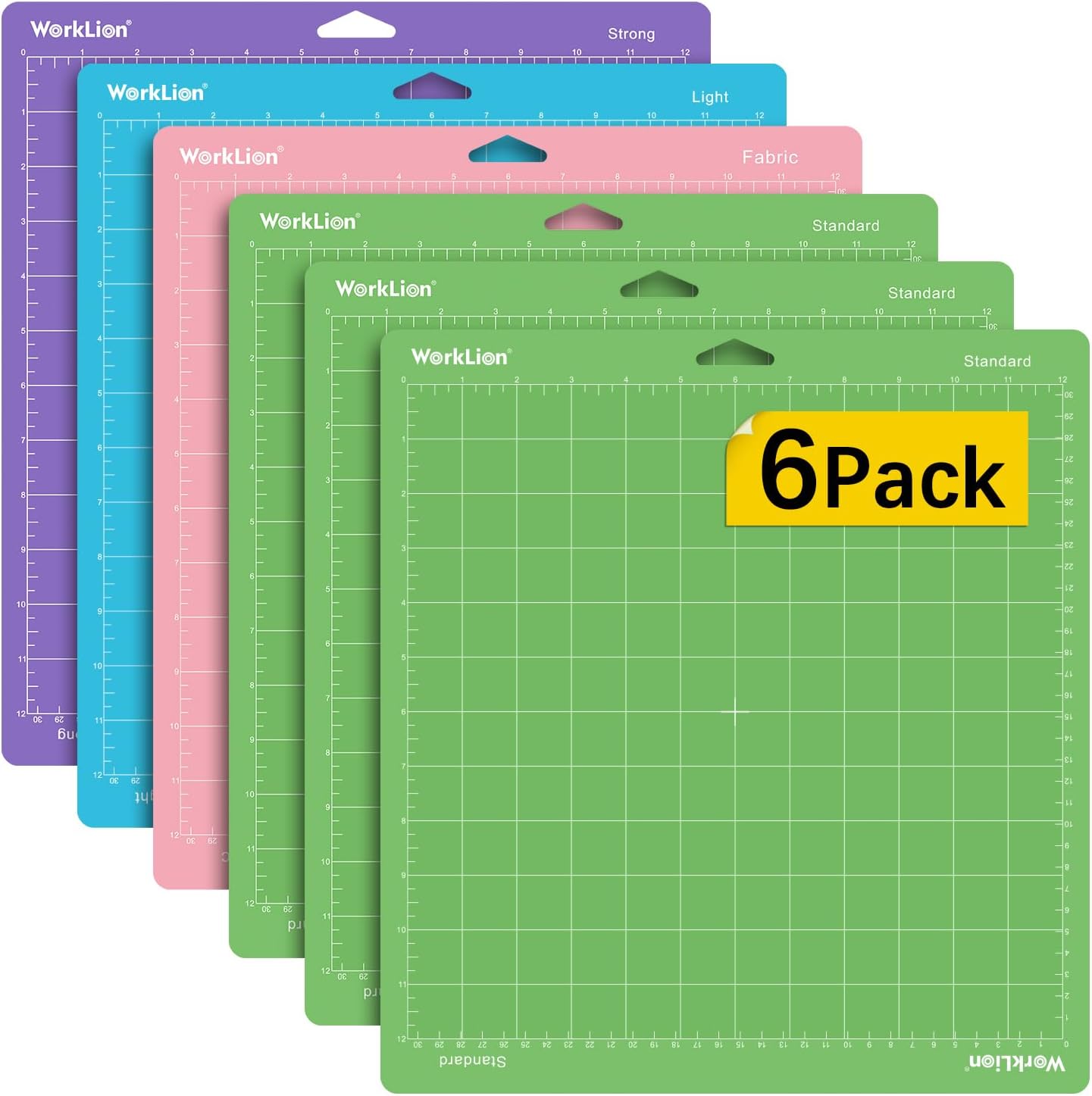 Cutting Mat 12x12 Compatible with Maker/Maker 3/Maker 4/Air 2/Explore 3/4, Variety Sticky（Standard,Light,Strong) Vinyl Mat(6Pack)