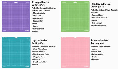 Cutting Mat 12x12 Compatible with Maker/Maker 3/Maker 4/Air 2/Explore 3/4, Variety Sticky（Standard,Light,Strong) Vinyl Mat(6Pack)