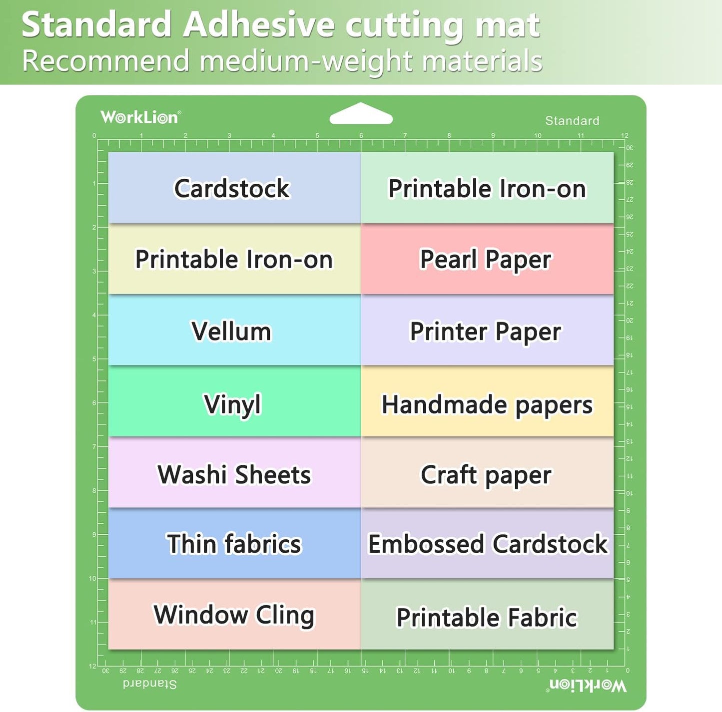 Cutting Mat 12x12 Compatible with Maker/Maker 3/Maker 4/Air 2/Explore 3/4, Variety Sticky（Standard,Light,Strong) Vinyl Mat(6Pack)