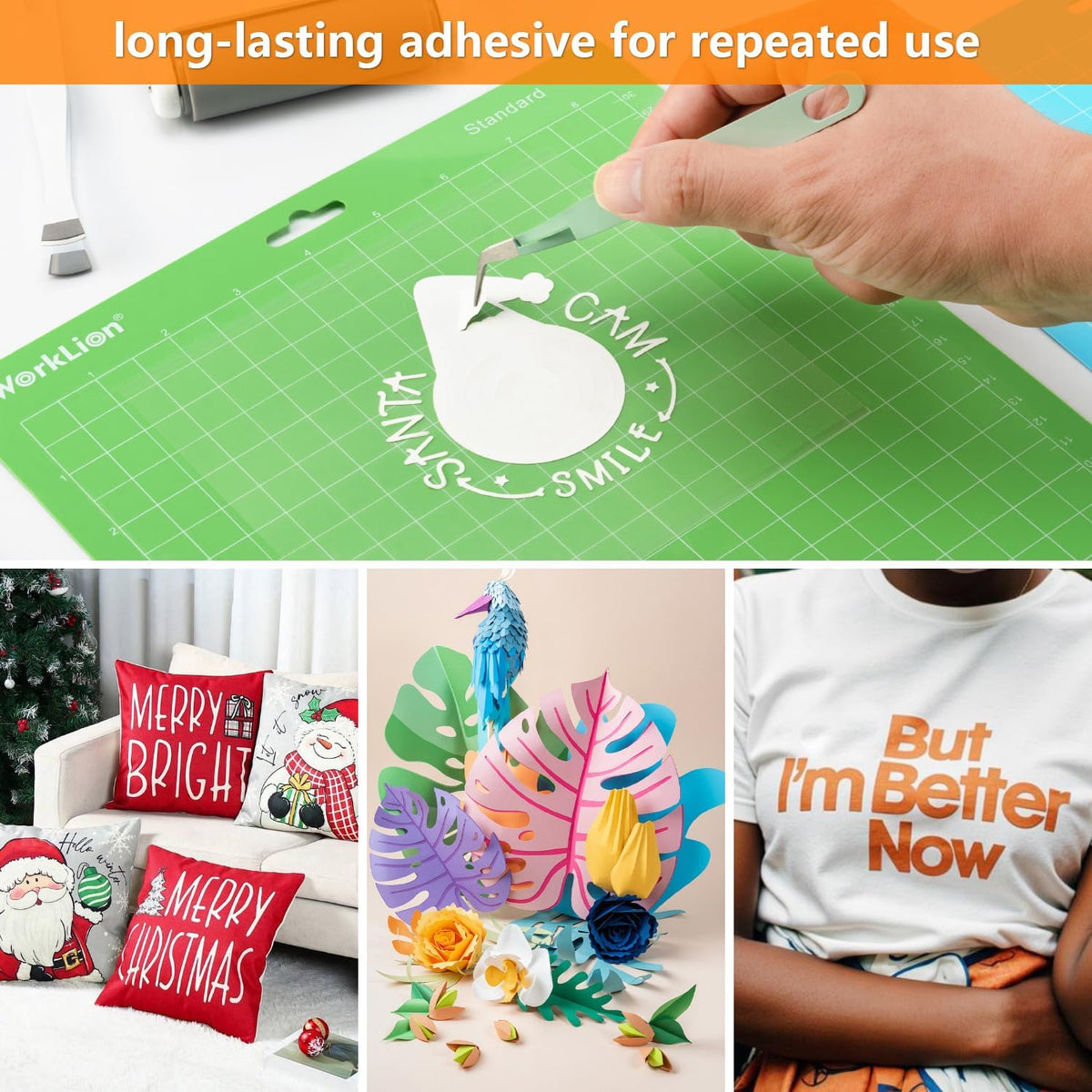 Cutting Mat 12x12 Compatible with Maker/Maker 3/Maker 4/Air 2/Explore 3/4, Variety Sticky（Standard,Light,Strong) Vinyl Mat(6Pack)