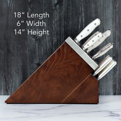Forged Accent 20 Piece Self Sharpening Knife Block Set - Off-White Handles