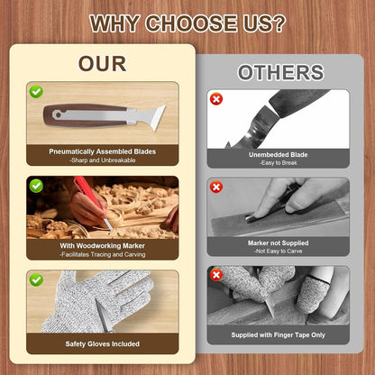 Wood Carving Tools Whittling Kit For Woodworking Hobby Wooden Carving Knife Sets For Beginners with Leather Storage Bag DIY Art Craft Gift