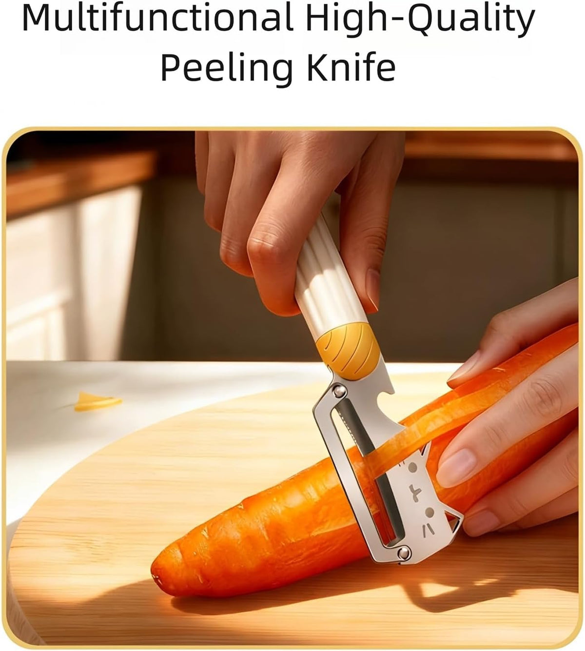 Vegetable Peeler Ergonomic Handle stainless steel Blade for Potato | Thickened Sharp Stainless Blade,Non-Slip Handle,Built-in Bottle Opener,Apple Pumpkin Peelers for Kitchen,Dishwasher Safe