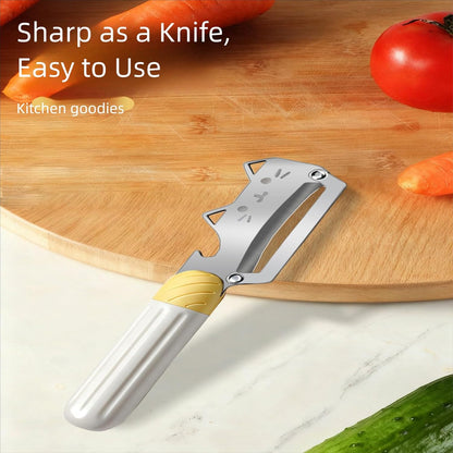 Vegetable Peeler Ergonomic Handle stainless steel Blade for Potato | Thickened Sharp Stainless Blade,Non-Slip Handle,Built-in Bottle Opener,Apple Pumpkin Peelers for Kitchen,Dishwasher Safe