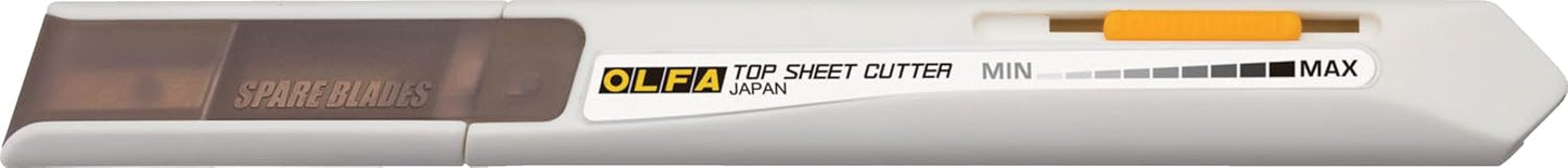 Top Sheet Cutter (TS-1) - Retractable Blade, 2 Extra Blades Included | Retractable blade, replaceable head, slim profile, 2 spare blades - Top-sheet cutting - Warehouse and Industrial