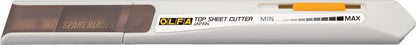 Top Sheet Cutter (TS-1) - Retractable Blade, 2 Extra Blades Included | Retractable blade, replaceable head, slim profile, 2 spare blades - Top-sheet cutting - Warehouse and Industrial