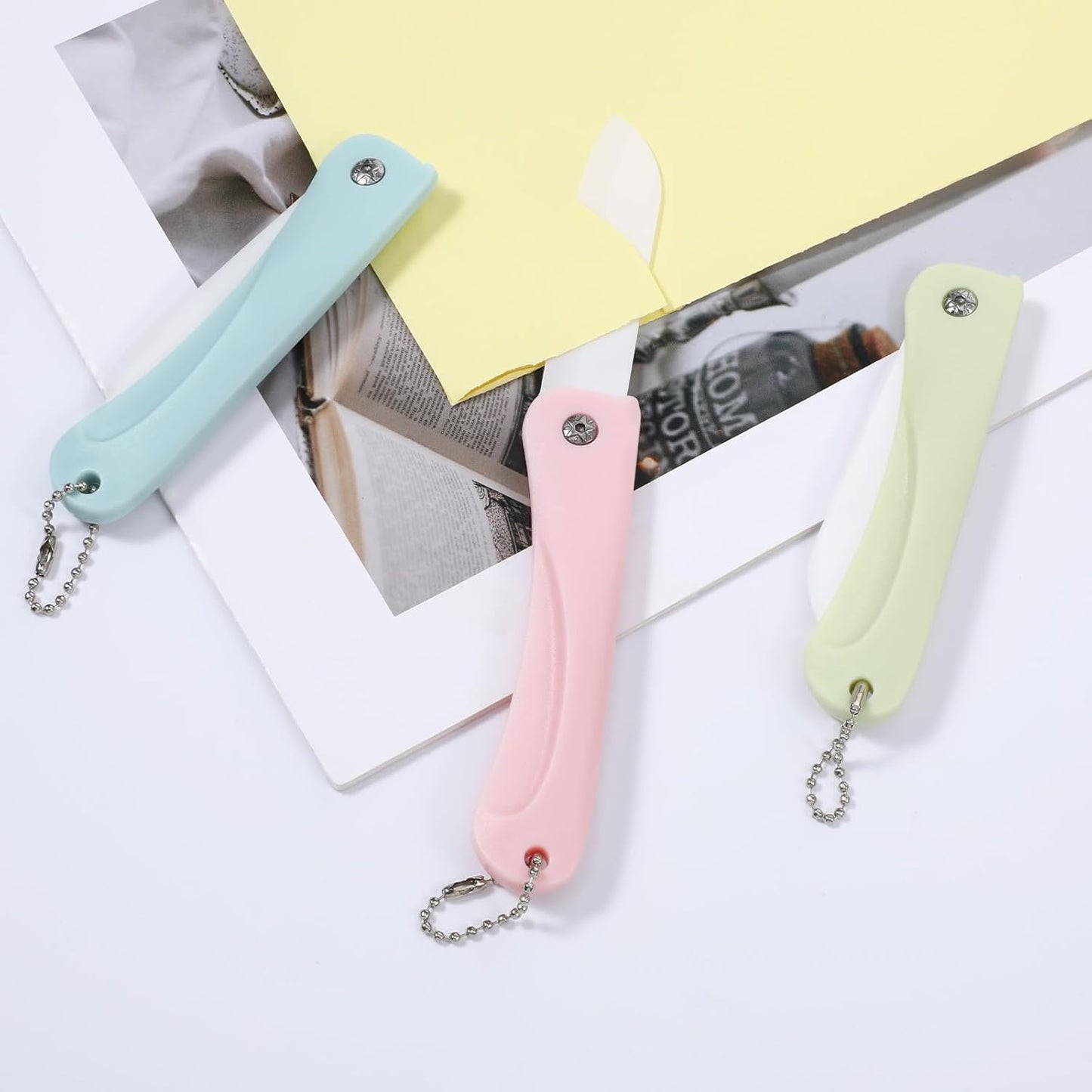 Portable Ceramic Paring Knife Paring Knives Set of 3 Fruit and Vegetable Knife Folding Knife Kitchen Knife For Daily Use Handy Fruit Knife for Picnic Travel Camping Outdoor Activities