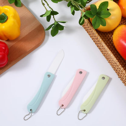 Portable Ceramic Paring Knife Paring Knives Set of 3 Fruit and Vegetable Knife Folding Knife Kitchen Knife For Daily Use Handy Fruit Knife for Picnic Travel Camping Outdoor Activities