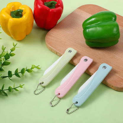 Portable Ceramic Paring Knife Paring Knives Set of 3 Fruit and Vegetable Knife Folding Knife Kitchen Knife For Daily Use Handy Fruit Knife for Picnic Travel Camping Outdoor Activities