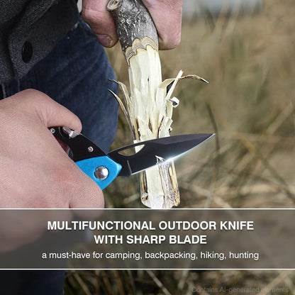 Multitool Carabiner with Pocket Knife, Bottle Opener | Stocking Stuffers Gifts for Men, EDC Carabiners with Folding Knives, Window Breaker and Screwdriver, Gear for Camping Hiking