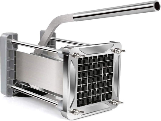 French Fry Cutter for Potatoes, 1/2 Inch Professional Grade | Durable Stainless Steel, Easy Lever Operation, Fast Cutting, Ideal for Family Meals, Parties and Batch Food Prep