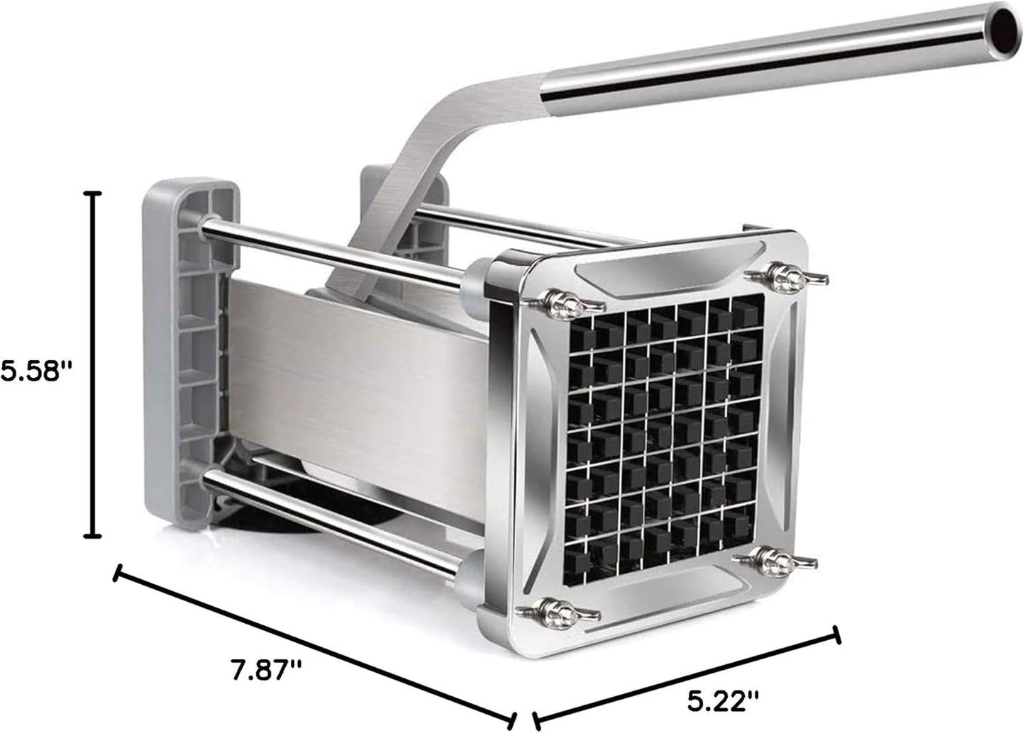 French Fry Cutter for Potatoes, 1/2 Inch Professional Grade | Durable Stainless Steel, Easy Lever Operation, Fast Cutting, Ideal for Family Meals, Parties and Batch Food Prep