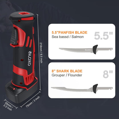 Electric Fillet Knife for fish with 2 Stainless Steel Blades