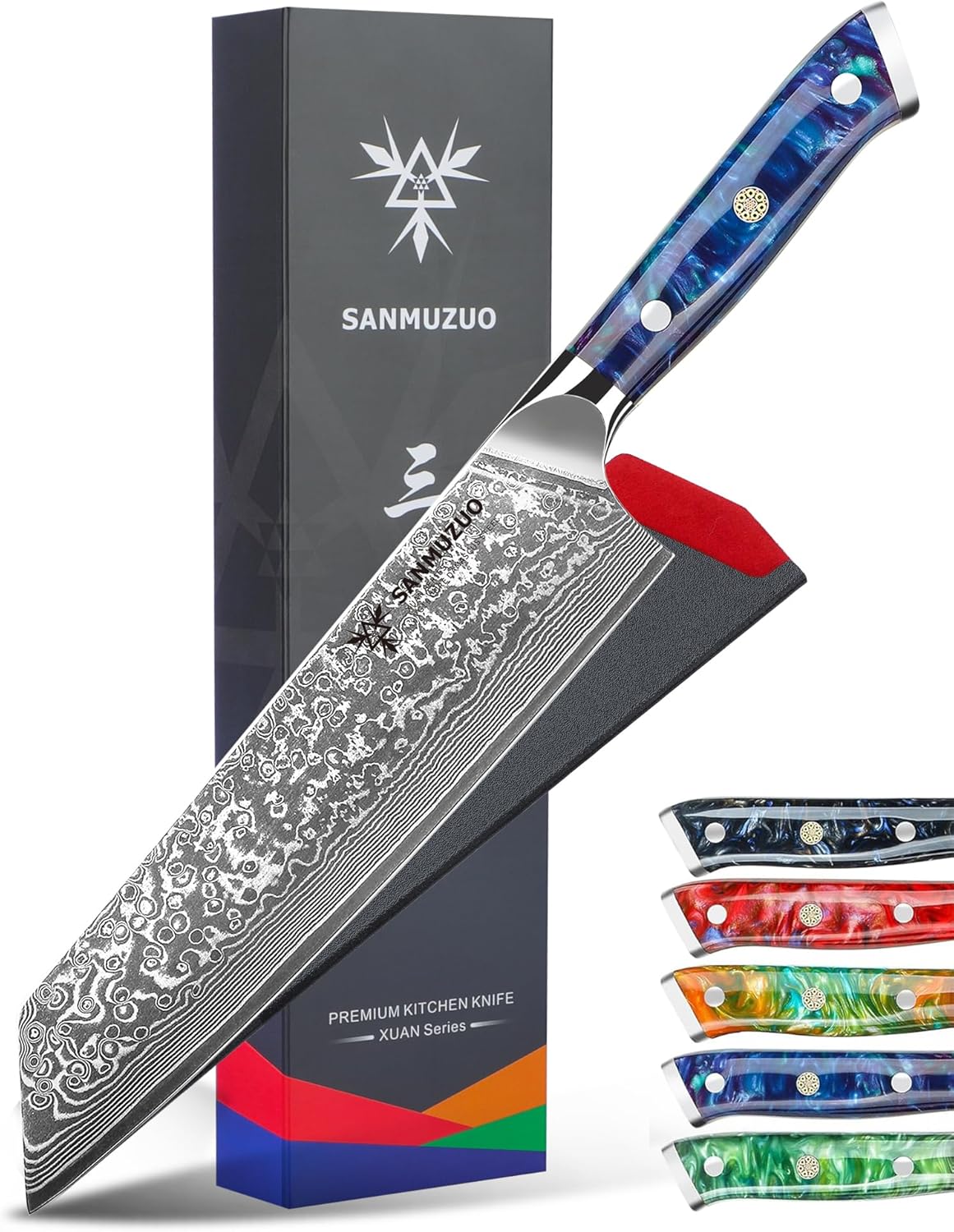 8.5 inch Kiritsuke Kitchen Chef Knife - 67 Layers Damascus Steel & Resin Handle - Xuan Series(Jade Green)