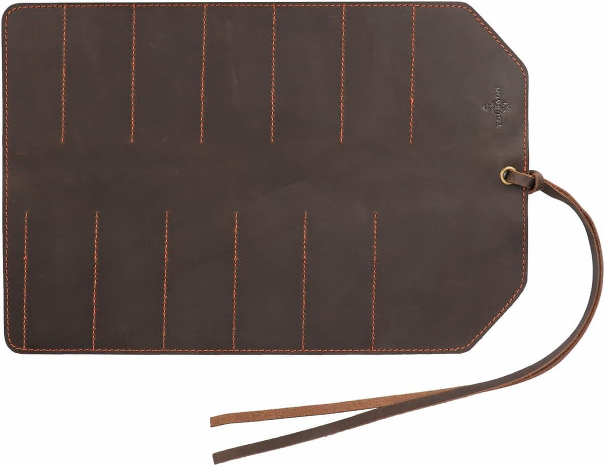 Full Leather Knife Roll Carving Tool Organizer Craft Carrier Storage Bag Case with 10 Slots