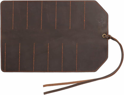 Full Leather Knife Roll Carving Tool Organizer Craft Carrier Storage Bag Case with 10 Slots