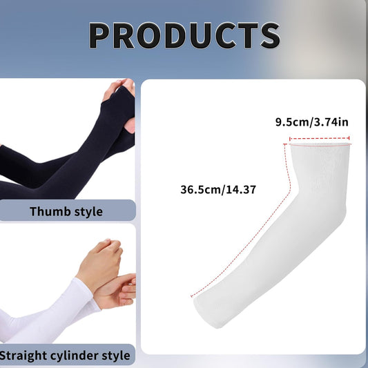 Cooling Arm Sleeves for Men Women,Sun Protection UPF 50+ Breathable Elastic Sport Sleeves with Thumb Hole