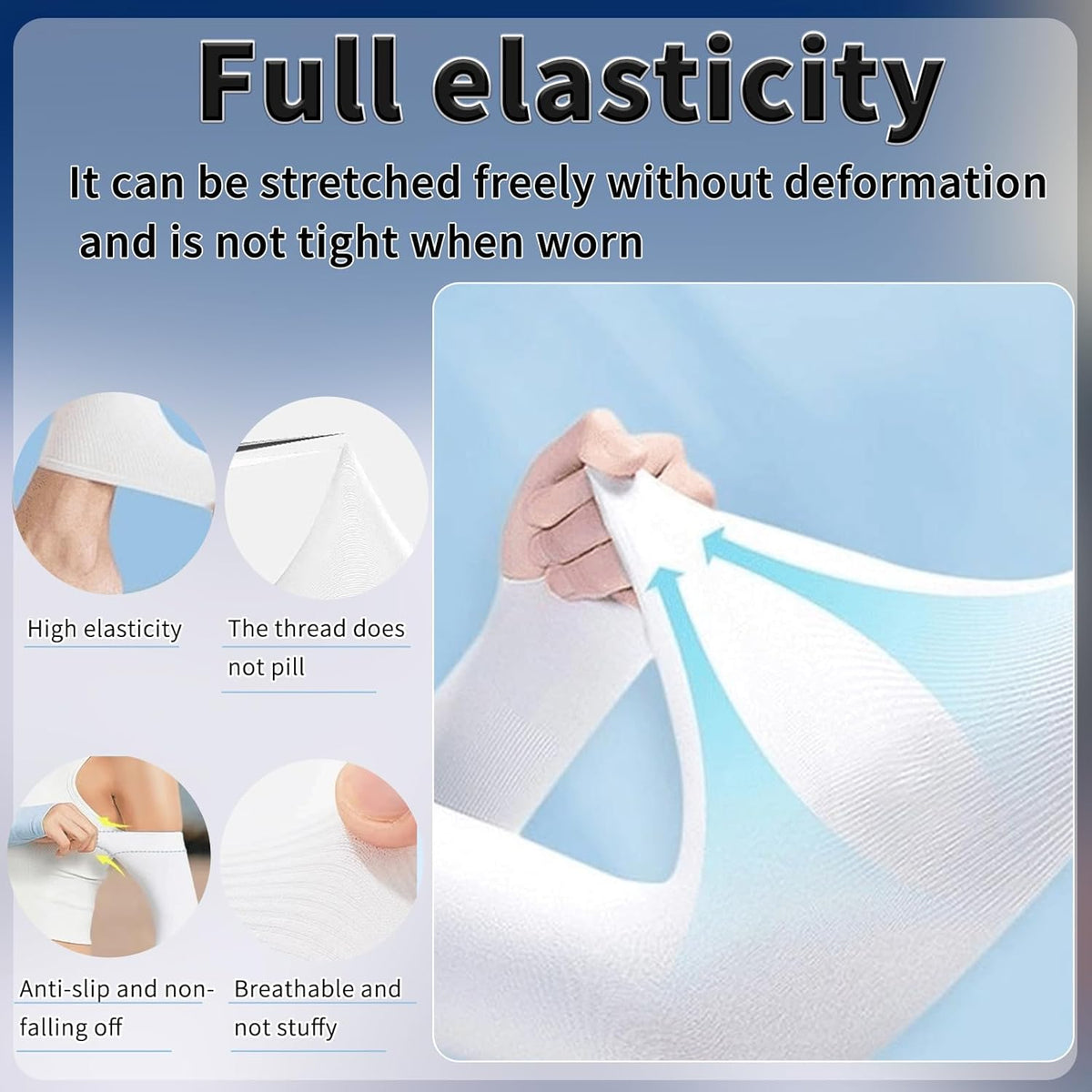 Cooling Arm Sleeves for Men Women,Sun Protection UPF 50+ Breathable Elastic Sport Sleeves with Thumb Hole