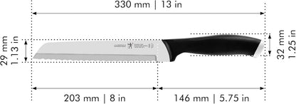 Silvercap Razor-Sharp 8-inch Bread Knife, Cake Knife, German Engineered Informed by 100+ Years of Mastery, Black
