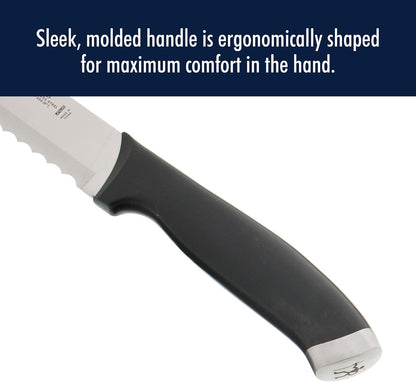 Silvercap Razor-Sharp 8-inch Bread Knife, Cake Knife, German Engineered Informed by 100+ Years of Mastery, Black