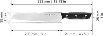 Silvercap Razor-Sharp 8-inch Bread Knife, Cake Knife, German Engineered Informed by 100+ Years of Mastery, Black