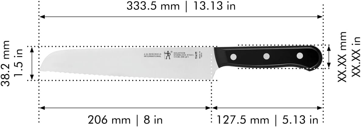 Silvercap Razor-Sharp 8-inch Bread Knife, Cake Knife, German Engineered Informed by 100+ Years of Mastery, Black