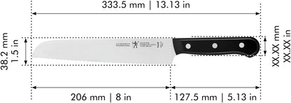 Silvercap Razor-Sharp 8-inch Bread Knife, Cake Knife, German Engineered Informed by 100+ Years of Mastery, Black