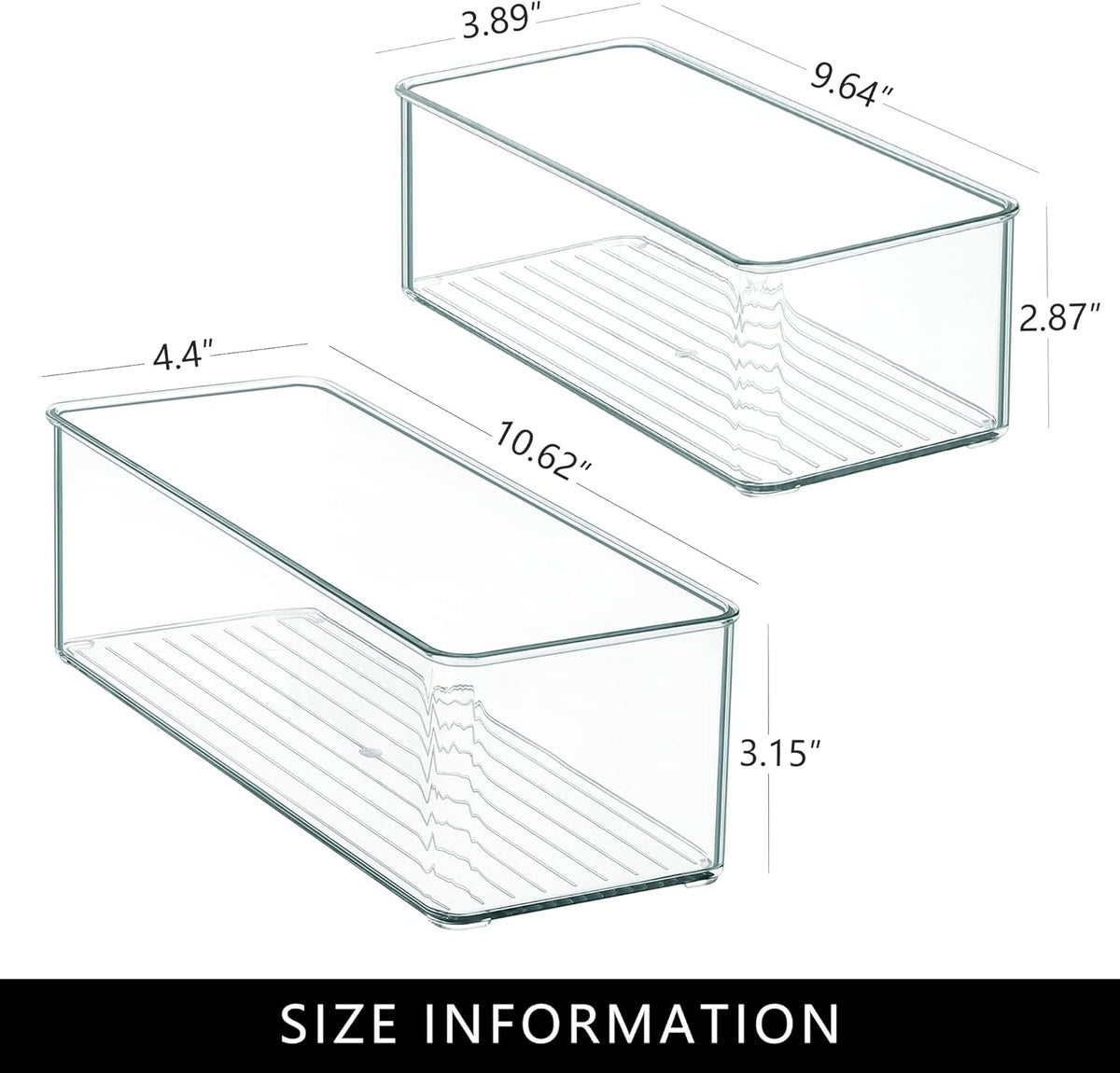 8 PACK Drawer Organizers Deep Drawer Organizer Bins Silverware Organizer Clear Stackable Storage Bins for Bathroom, Pantry, Office, Vanity, Desk Organization and Storage