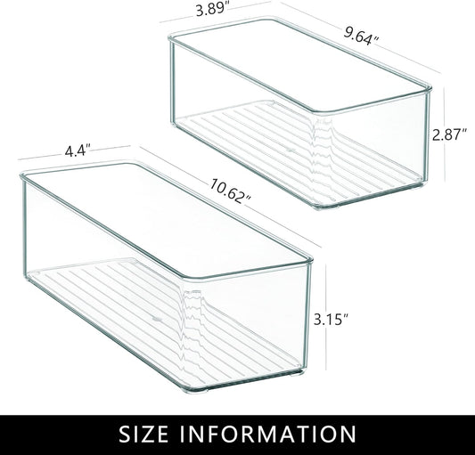 8 PACK Drawer Organizers Deep Drawer Organizer Bins Silverware Organizer Clear Stackable Storage Bins for Bathroom, Pantry, Office, Vanity, Desk Organization and Storage